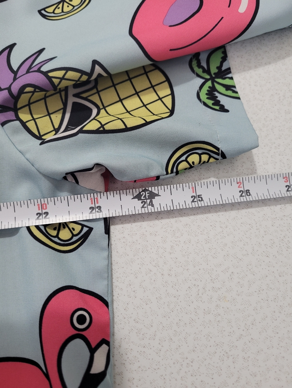 Buc-ees Hawaiian Shirt Size L Pink Flamingos, Palms, Drink, Pineapples Button Up - Picture 4 of 5